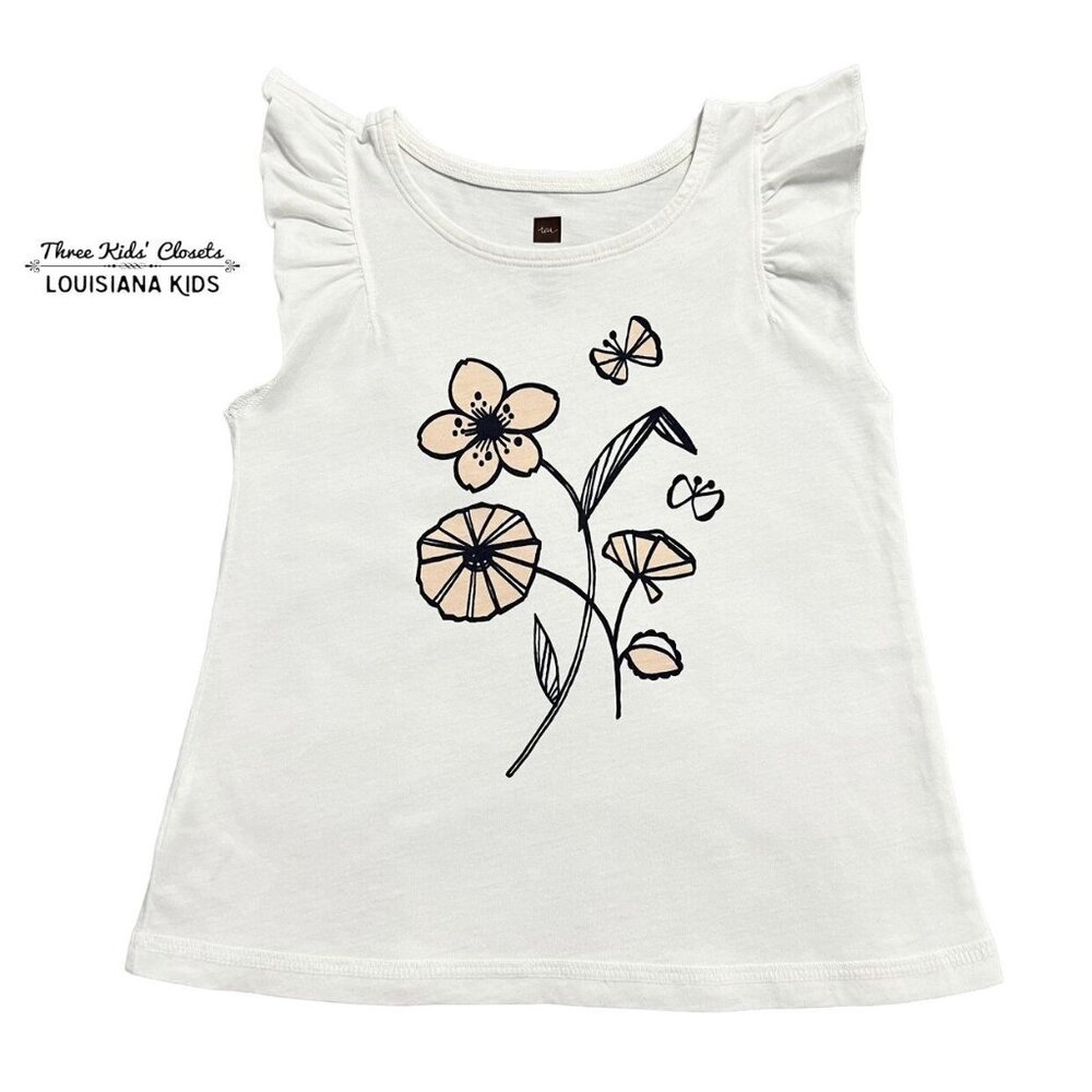 Tea Collection 3T Flower Ruffle Sleeve Top